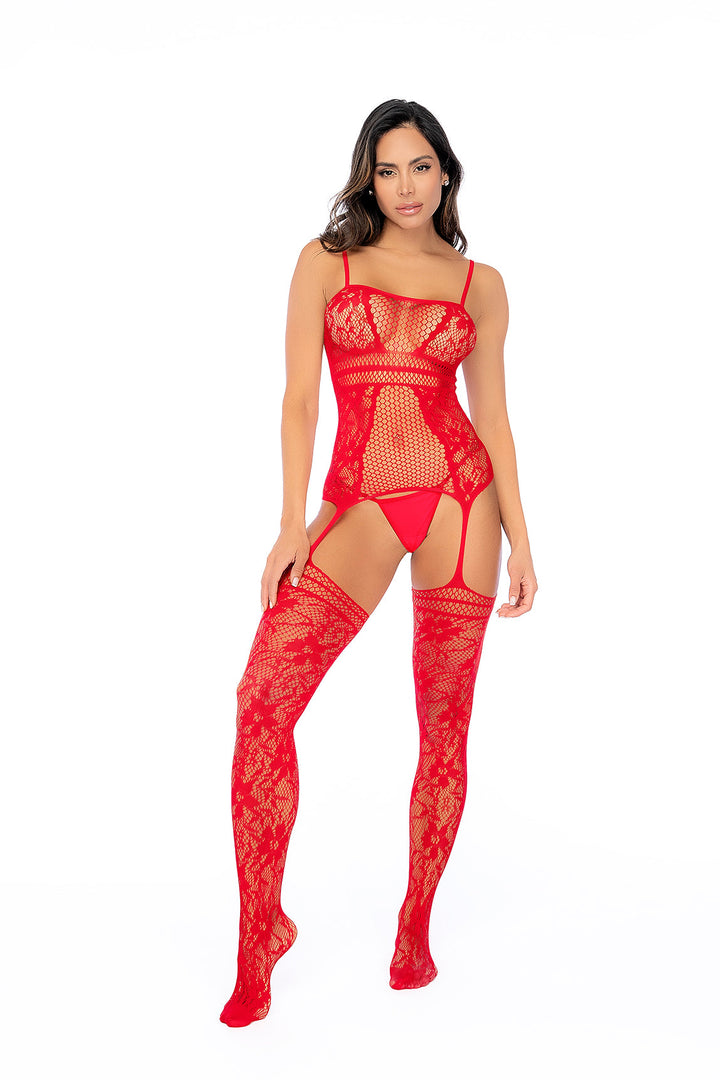 Fishnet Stocking with Necklines &amp; Straps