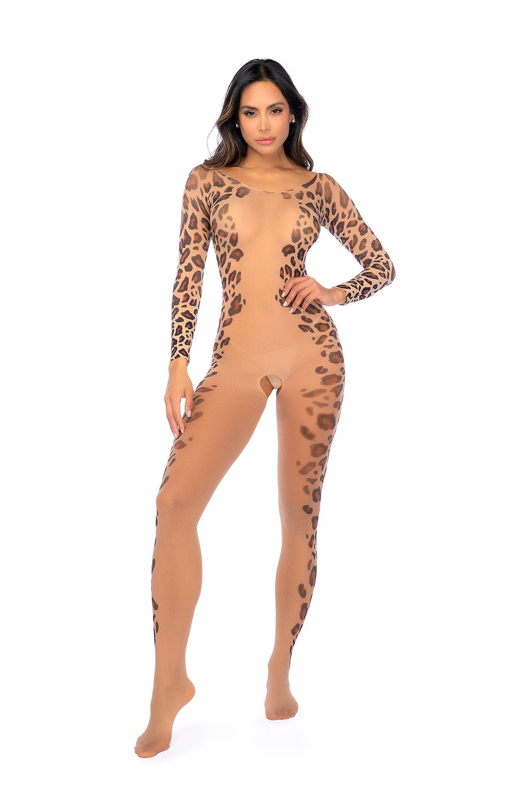 long-sleeve bodysuit open-crotch