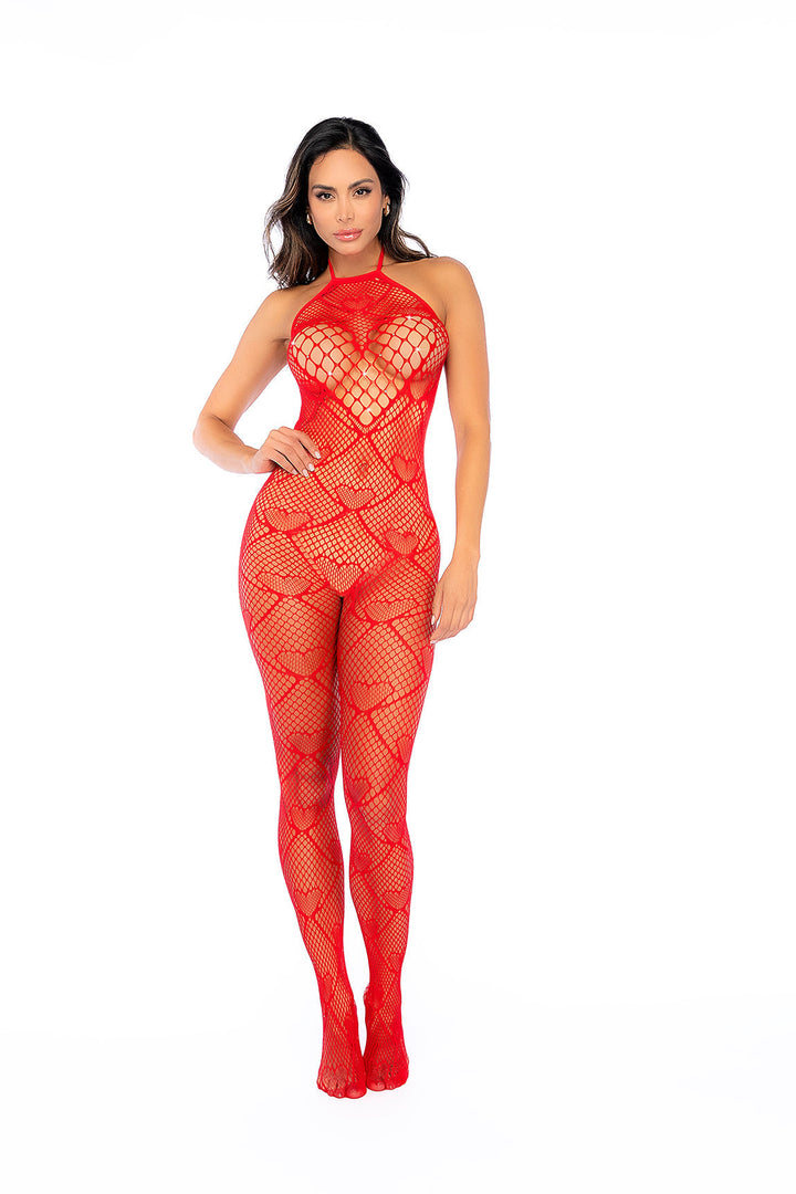 open-crotch fishnet bodystocking