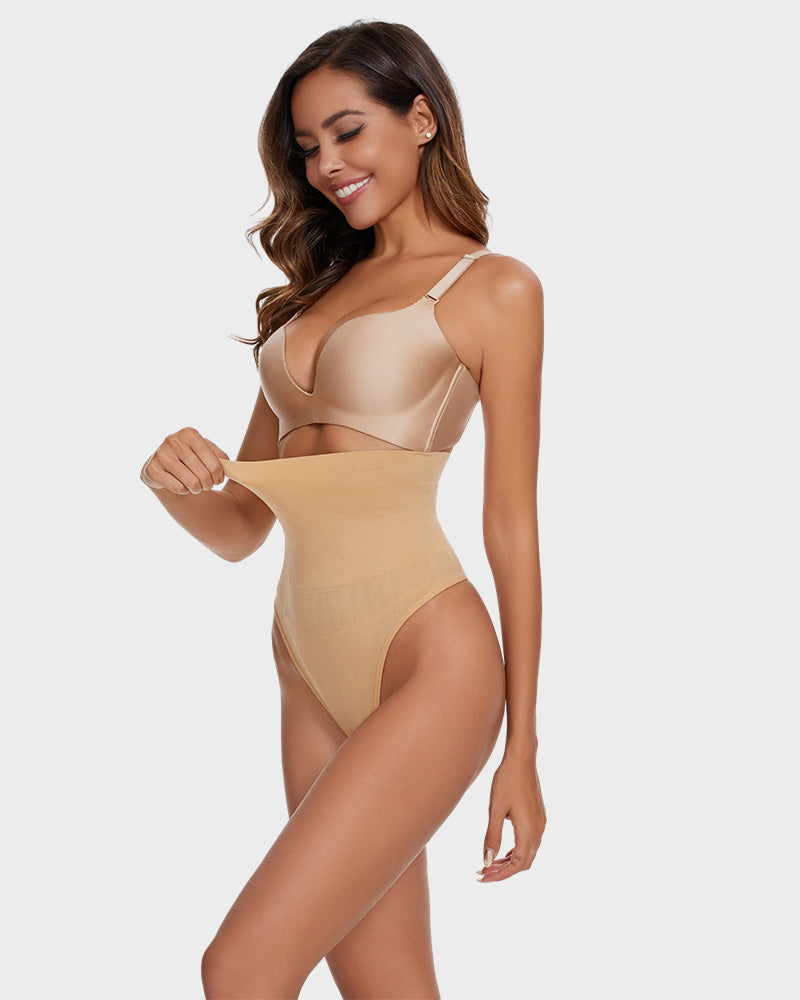 Seamless High-Waisted Shapewear Thong Panty
