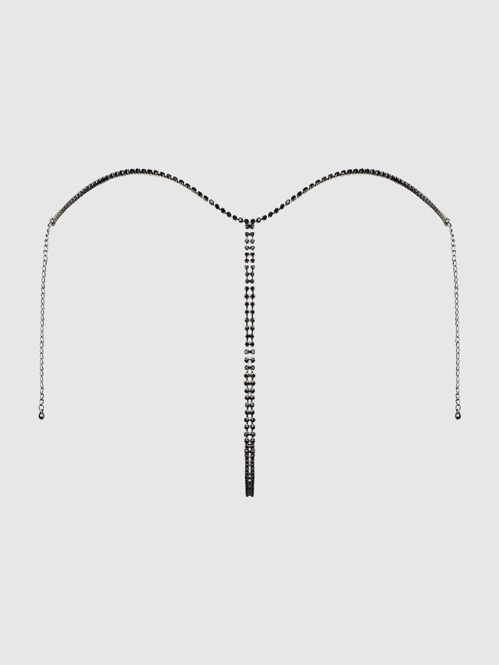 RHINESTONE VERTICAL THONG