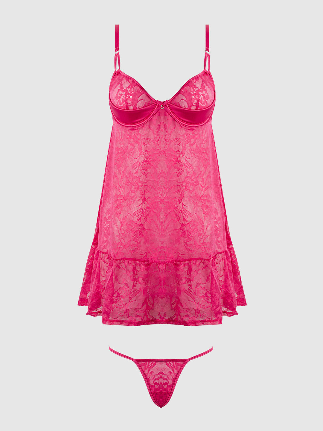 FLORA  LACE BABYDOLL &amp; G-STRING SET