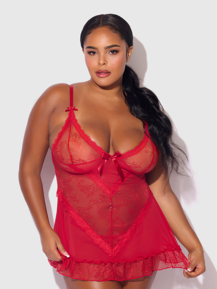 KIKI LACE BABYDOL &amp; G-STRING SET
