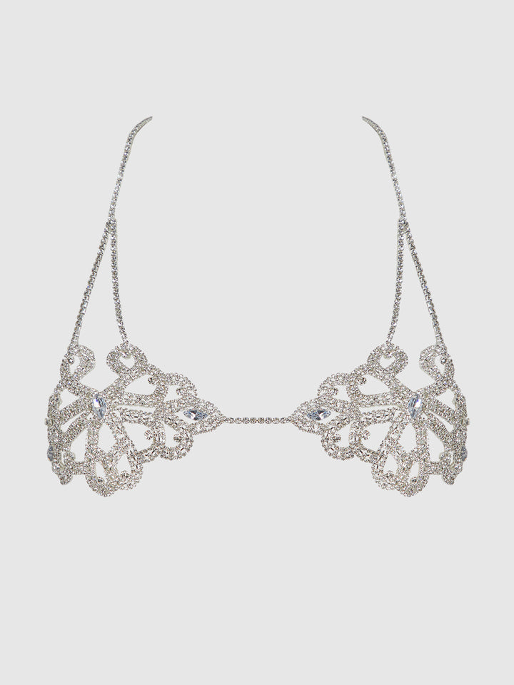RHINESTONE SWIRL KNOT BRALETTE