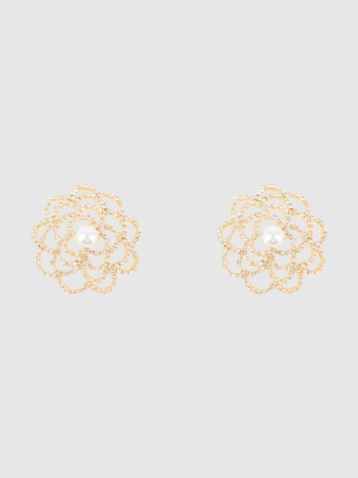 RHINESTONE &amp; PEARL FLORAL PASTIES
