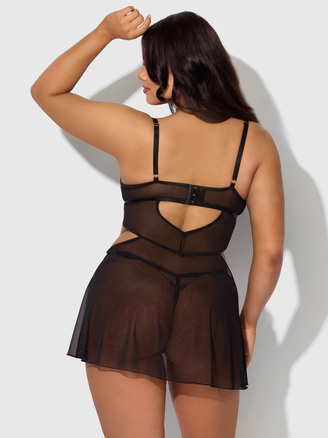 NOVA BLACKLIGHT LACE BABYDOLL &amp; G-STRING SET
