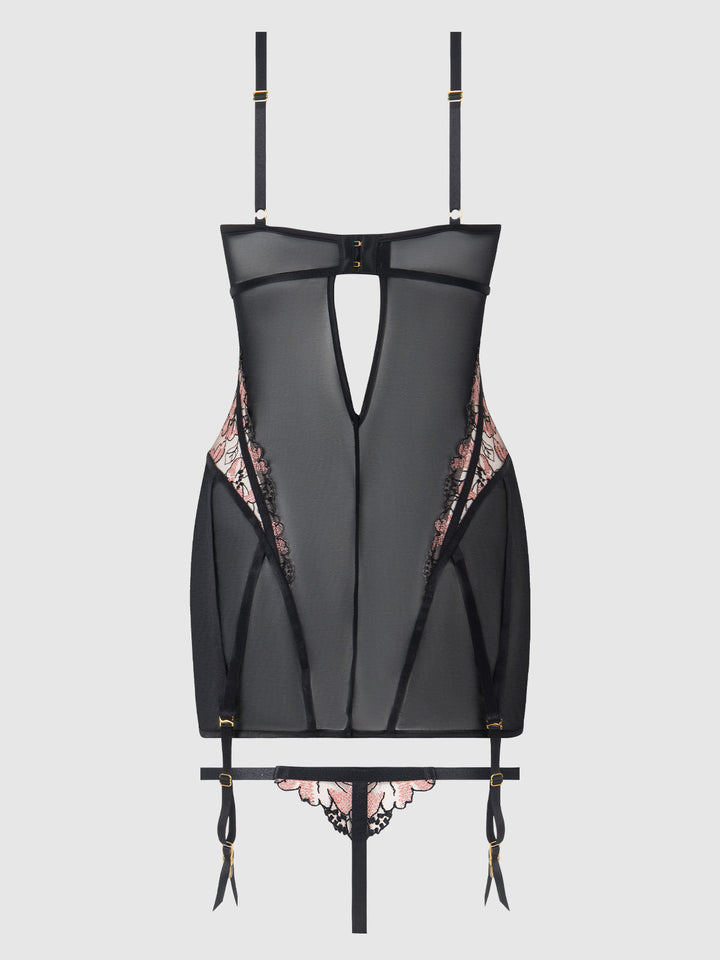 NOVA BLACKLIGHT LACE CHEMISE &amp; THONG SET
