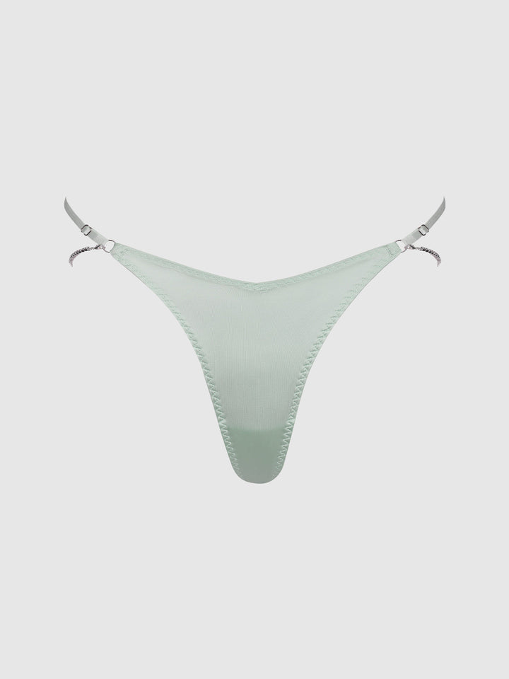 KRYSTAL RHINESTONE &amp; SIDE SLIDER THONG