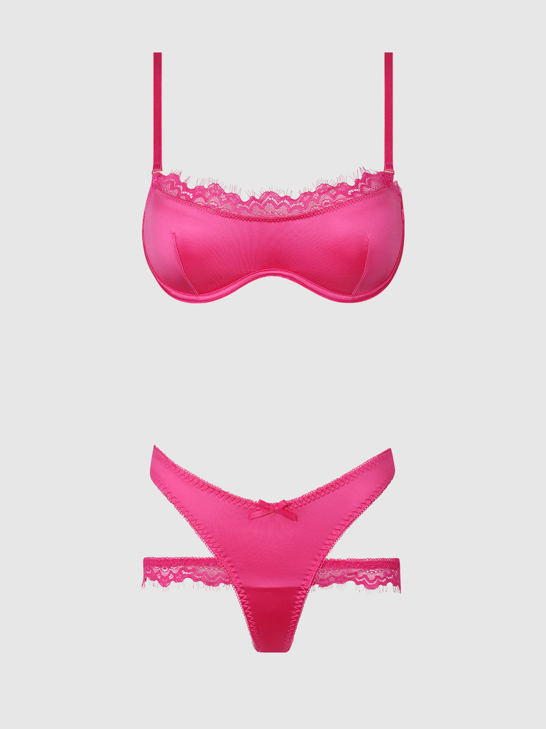 ISSADORA OILSLICK &amp; LACE PUSH UP BRA &amp; STRAPPY BACK TANGA