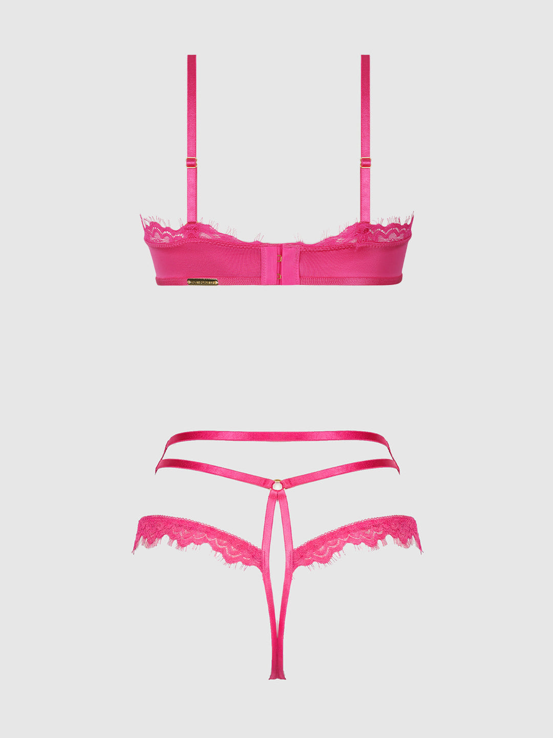 ISSADORA OILSLICK &amp; LACE PUSH UP BRA &amp; STRAPPY BACK TANGA