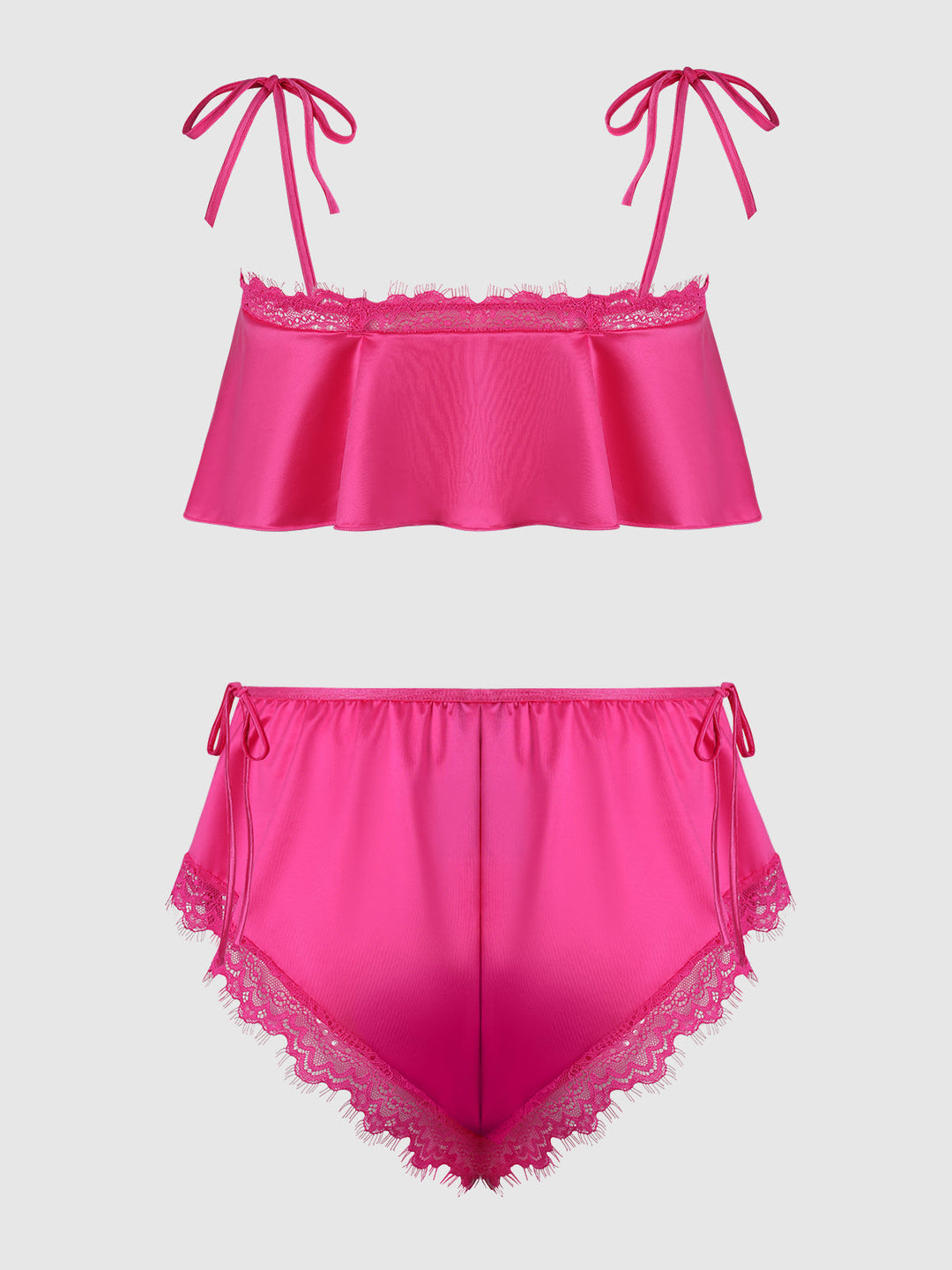 ISSADORA OILSLICK &amp; LACE DROP OFF FLOUNCE TOP &amp; PANTY