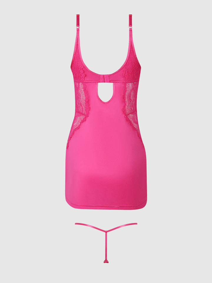 ISSADORA OILSLICK &amp; LACE UNDERWIRE CHEMISE SET