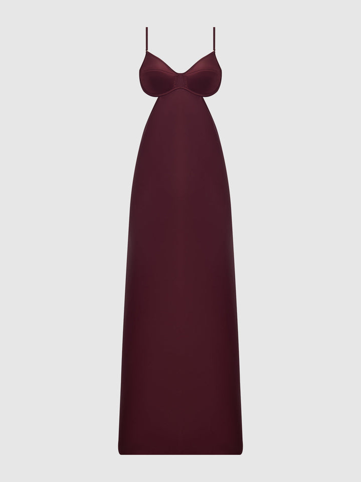 BRIGETA SATIN MONO WIRE LONG GOWN