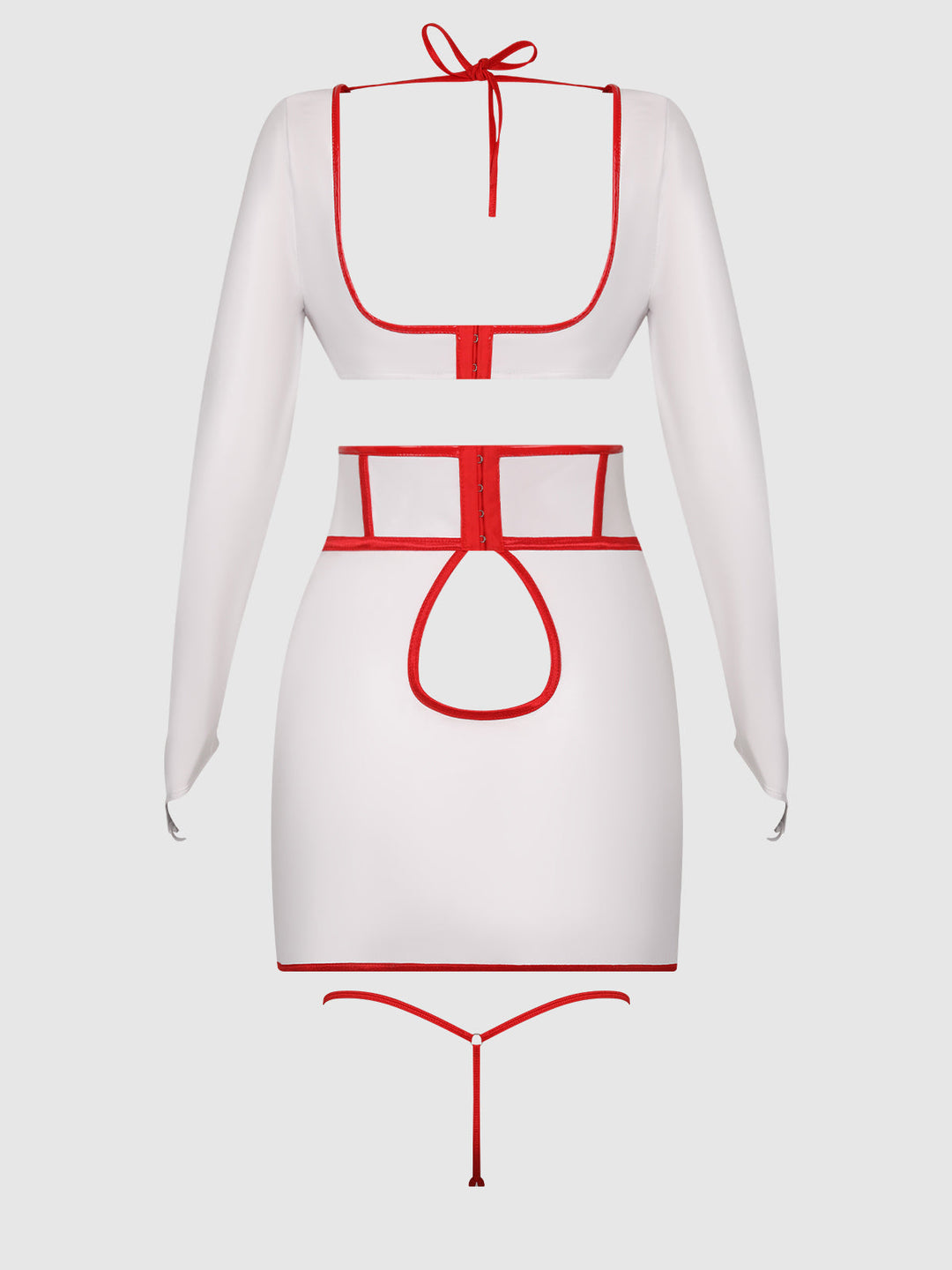 FIRST AID BRA TOP &amp; OPEN BACK SKIRT SET