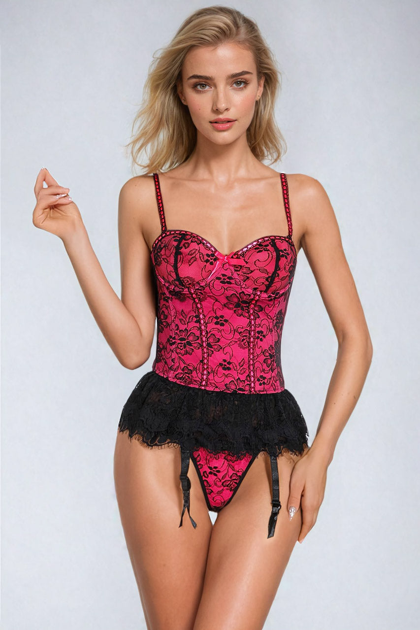 Skirted Lace Bustier Set