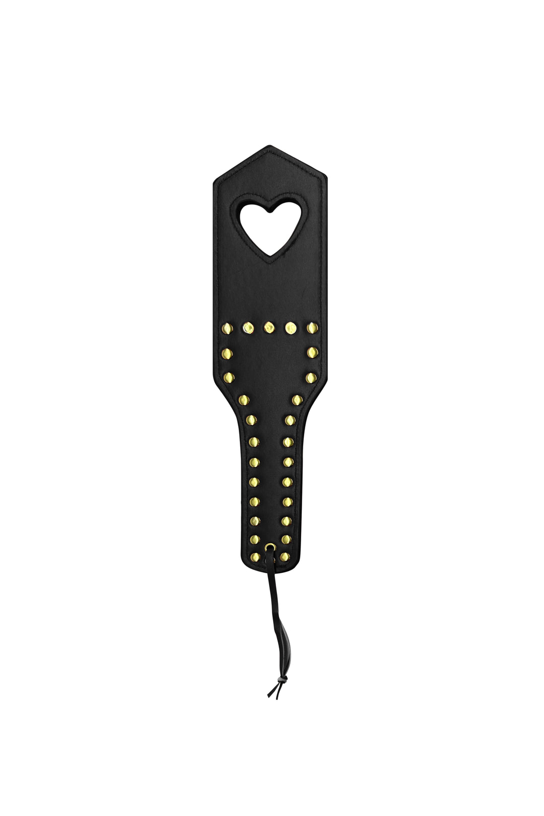 Faux Leather Spanker with Stud &amp; Heart Detail