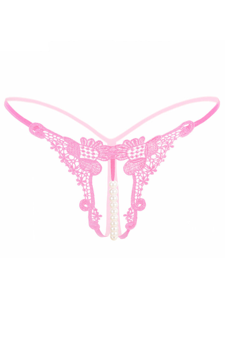 Embroidered Pearl Thong