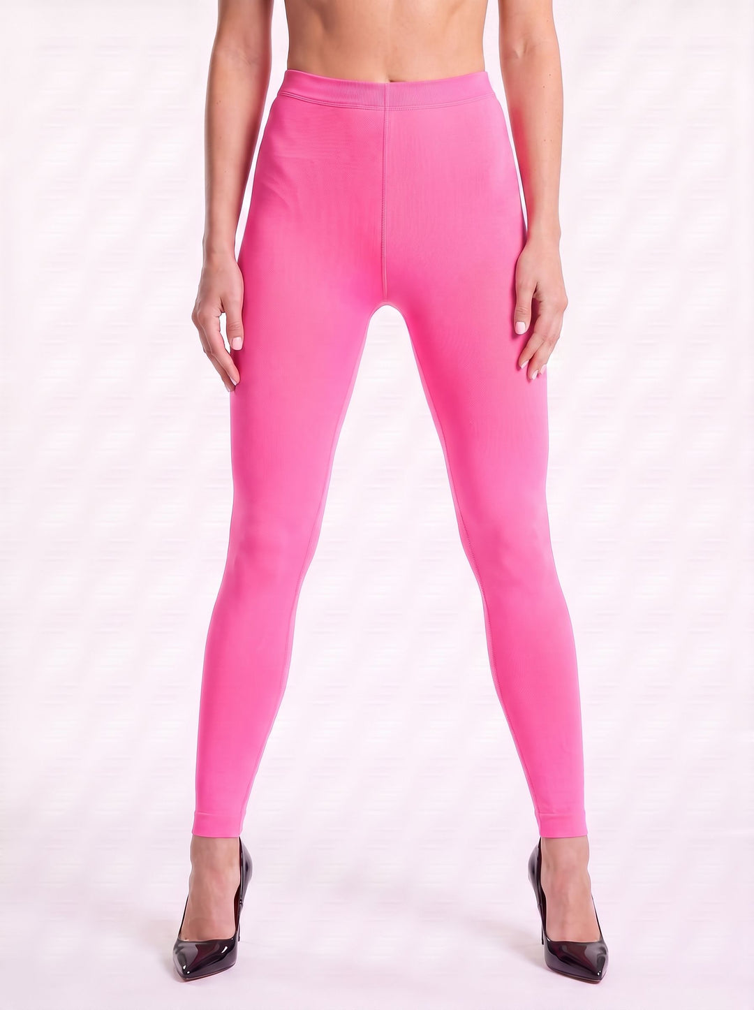 Neon Pink Opaque Footless Tights