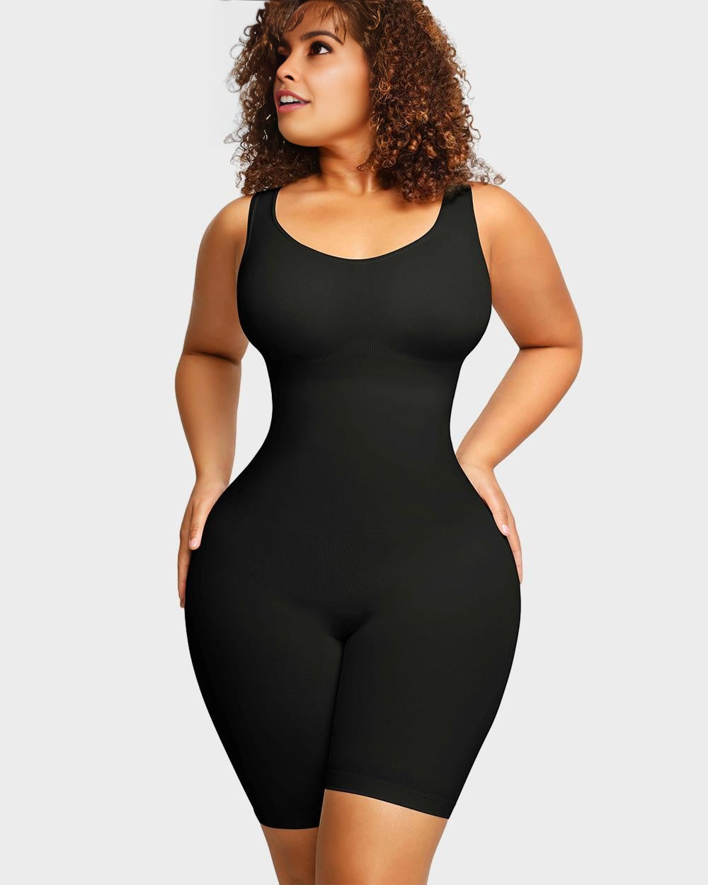 Seamless Sculpting Mid-Thigh Tummy Control Bodysuit